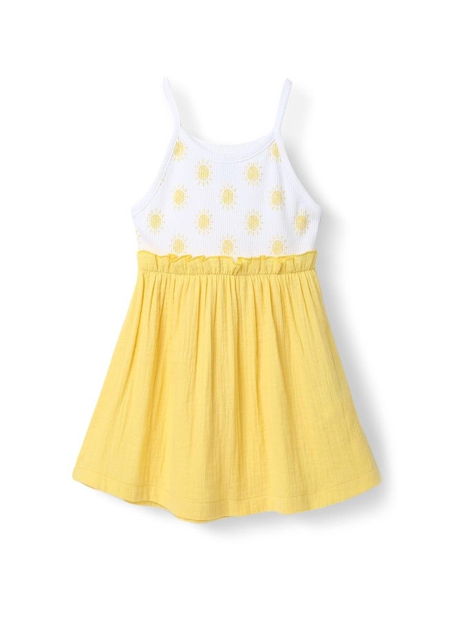 Nautinati Girls Printed Gathered Waistline Dress | Age 0-24 Months - Image 1