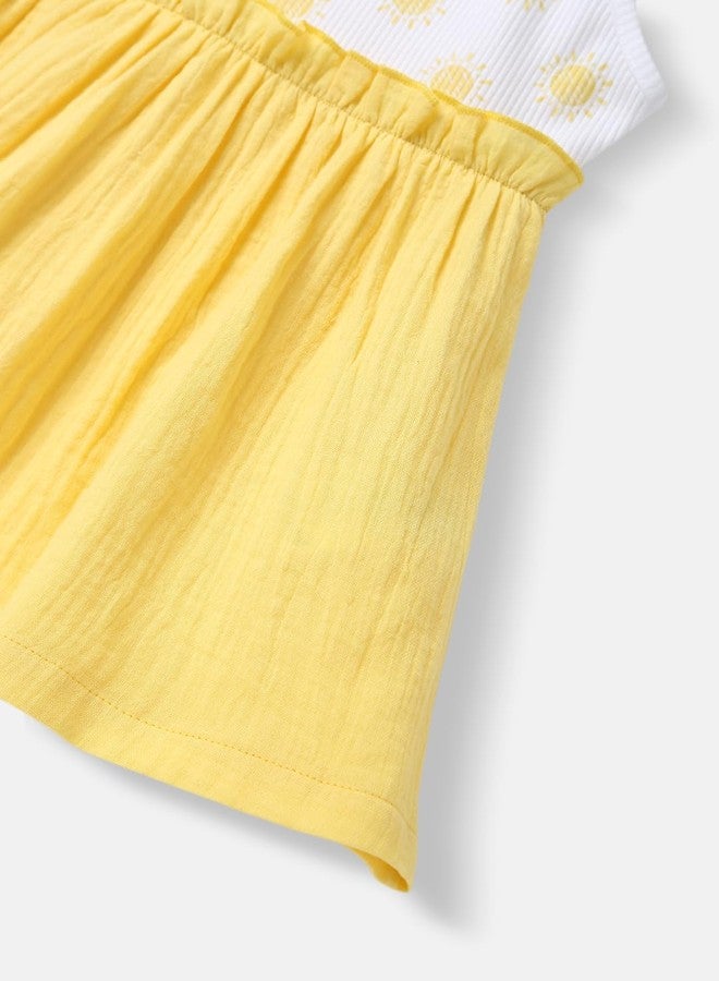 Nautinati Girls Printed Gathered Waistline Dress | Age 0-24 Months - Image 4