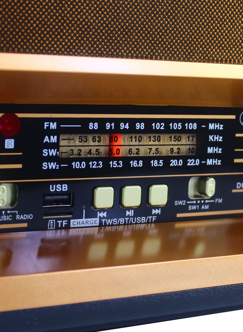 دي إل سي  راديو بلوتوث dlc-32250b ذهبي/بني/أسود - Image 4