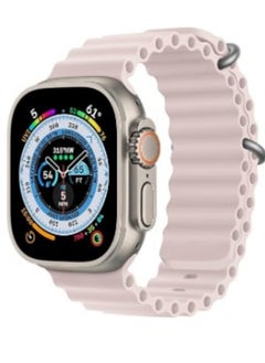 Ten Tech Silicone Band for Apple Watch Ultra/Ultra 2 49mm 45mm 44mm 42mm, Waterproof Soft Silicone Sports Band for iWatch Ultra SE 8/7/6/5/4/3/2/1, Pink Sand