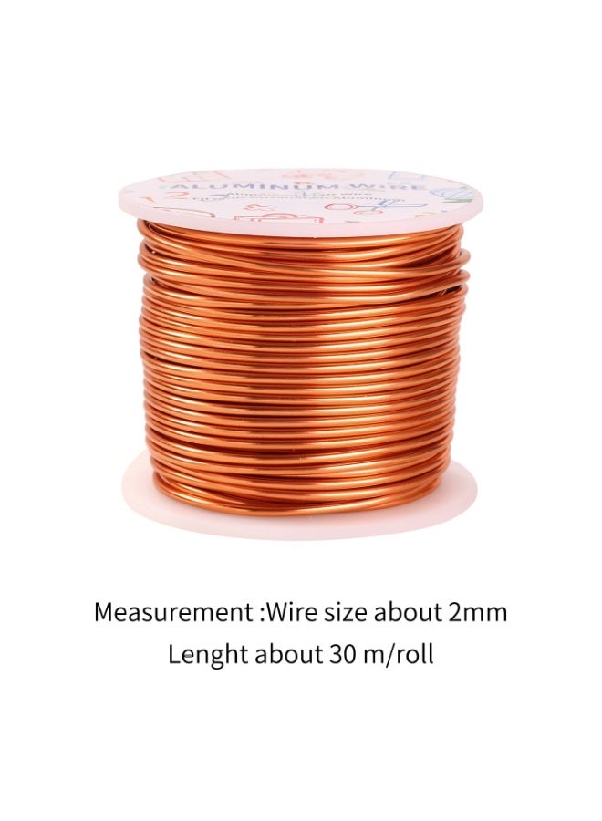 VITION Aluminium Wire 2mm x 30m for Jewellery Making, DIY Craft Beading, Decorative Floral (Rose Gold) - Image 2