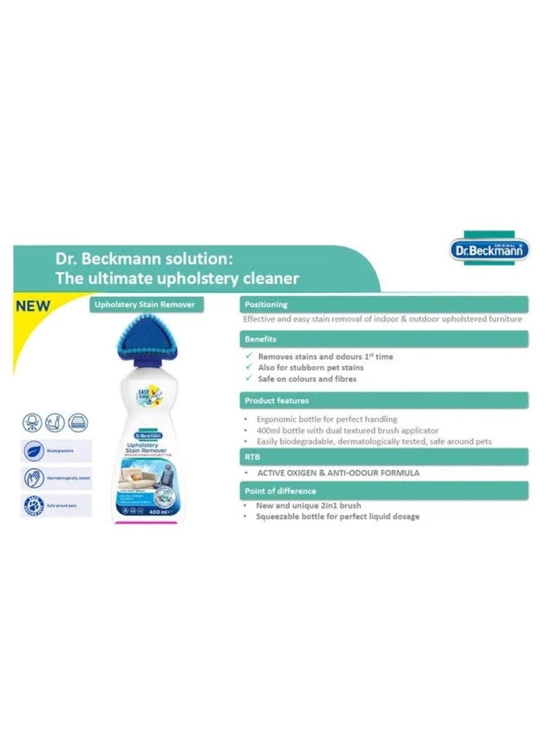Dr. Beckmann 2-In-1 Upholstery Stain Remover W/ Brush 400 ML - Image 5