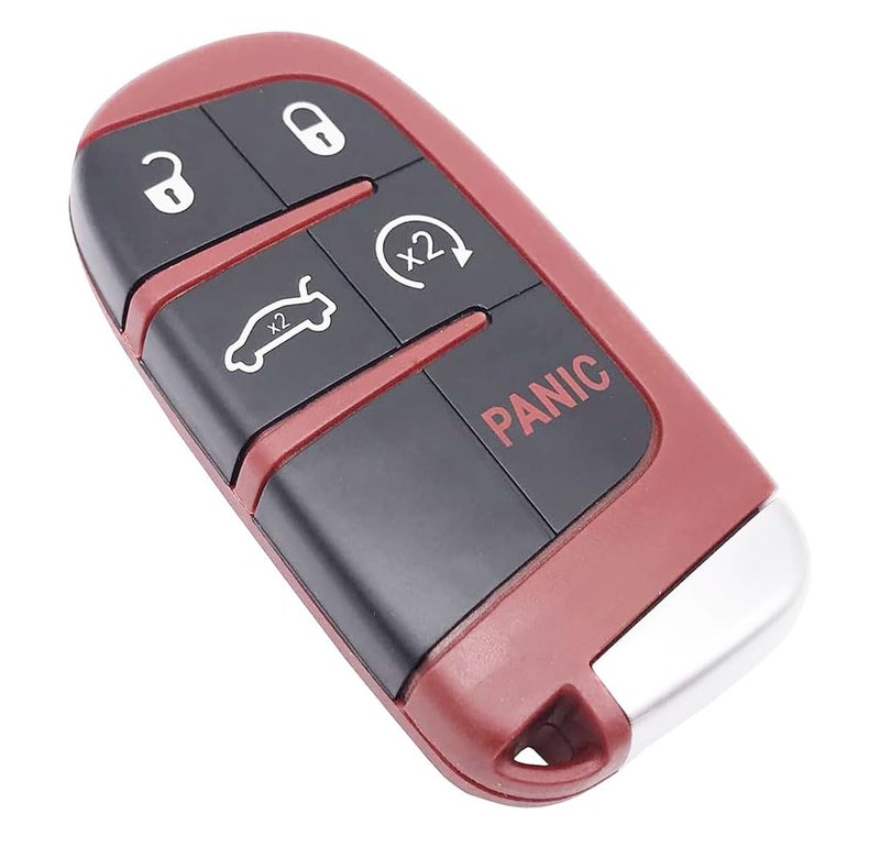 vurbemes Keyless Entry Replacement Key Fob Cover fit for Dodge Charger Challenger Dart Durango Journey Jeep Grand Cherokee Chrysler 300 Smart Remote Key Fob Case (5 Buttons-R) - Image 2