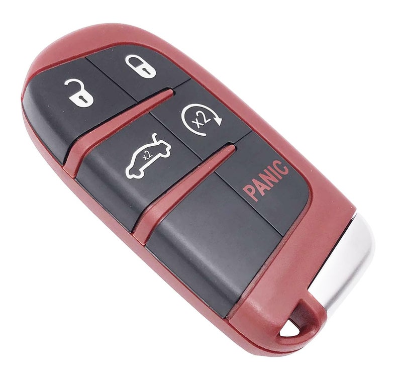 vurbemes Keyless Entry Replacement Key Fob Cover fit for Dodge Charger Challenger Dart Durango Journey Jeep Grand Cherokee Chrysler 300 Smart Remote Key Fob Case (5 Buttons-R) - Image 3