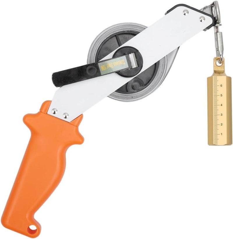 33 Ft Oil and Water Tank Sounding Tape, Stainless Steel with Brass Plumb Bob - Image 5