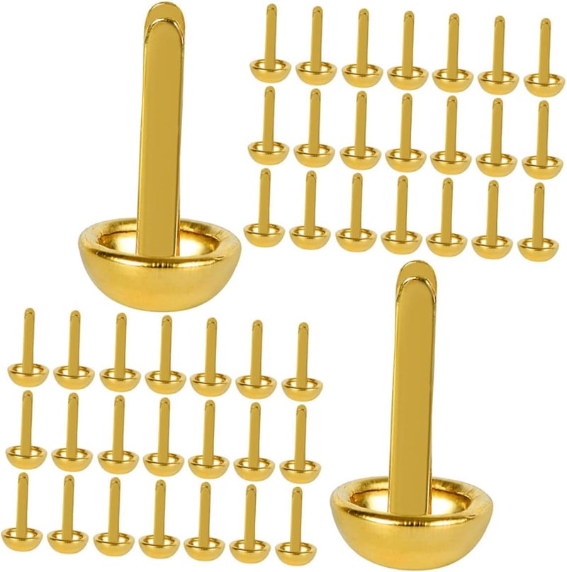 ORFOFE 300pcs Round Head Paper Fasteners Brads, Gold Iron Scrapbooking Pins for School Art Supplies, Crafting, DIY Projects, and Paper Crafts - Image 1