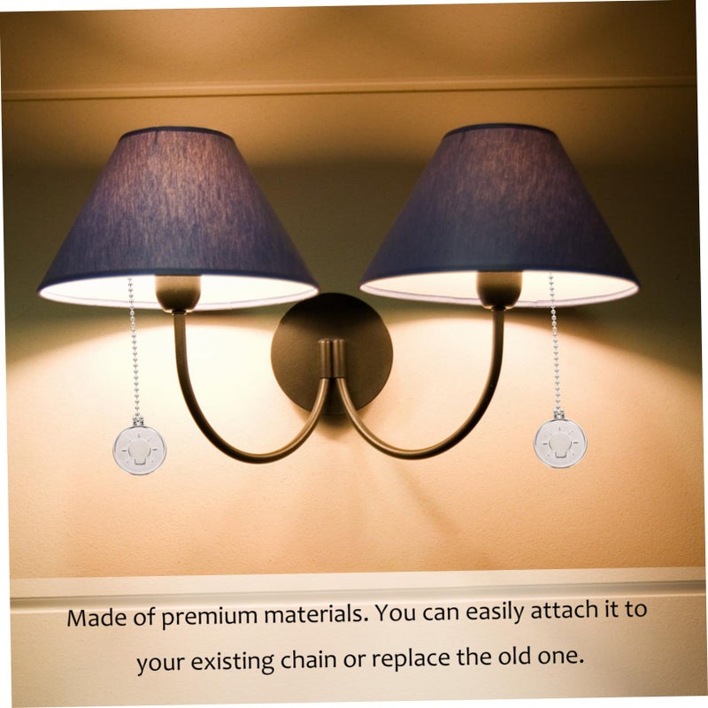 Silver Ceiling Fan Pull Chain Extension 2 Pack Metal Hanging Lamp Replacement - Image 5