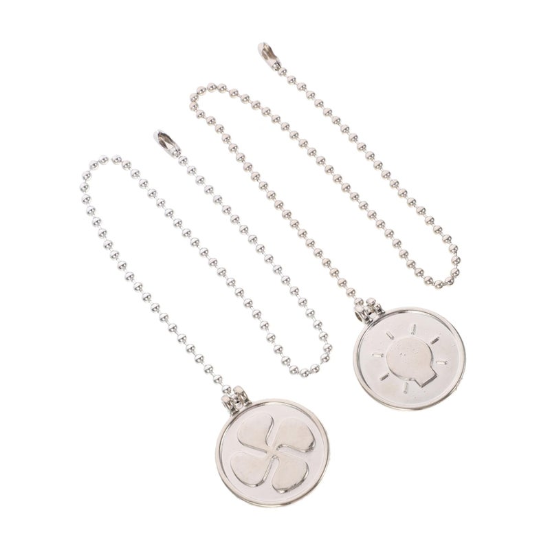 Silver Ceiling Fan Pull Chain Extension 2 Pack Metal Hanging Lamp Replacement - Image 2