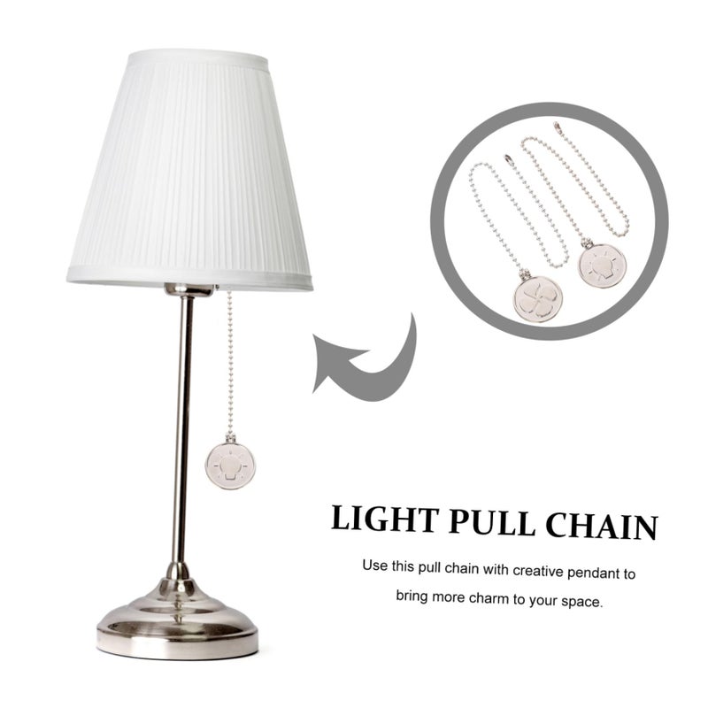 Silver Ceiling Fan Pull Chain Extension 2 Pack Metal Hanging Lamp Replacement - Image 4