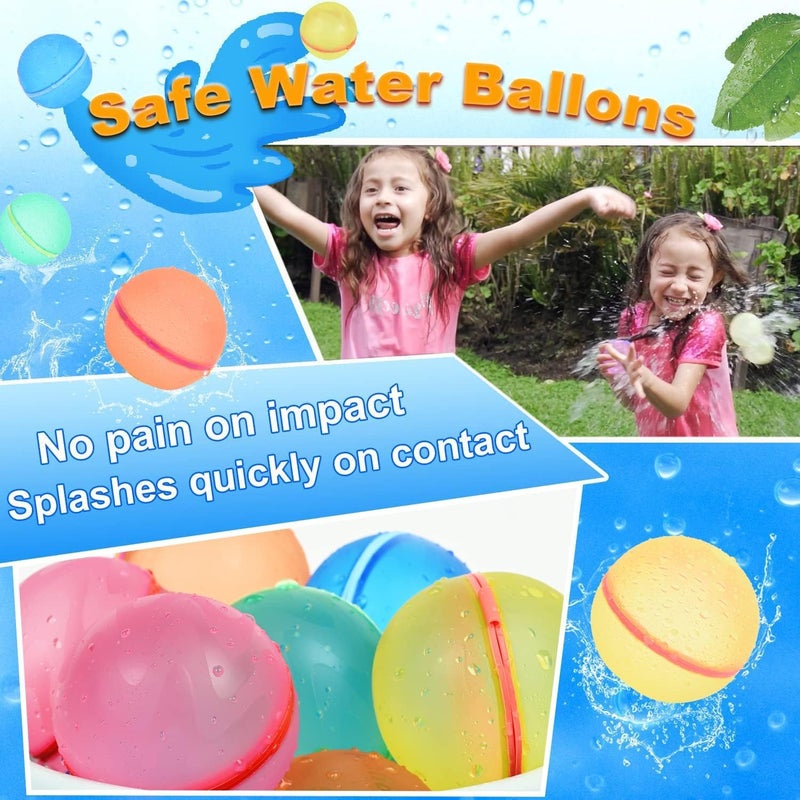 98K Reusable Water Balloons 12 Pcs with Mesh Bag, Pool Beach water Toys for Boys and Girls, Outdoor Summer Toys for Kids Ages 3-12 - Image 5