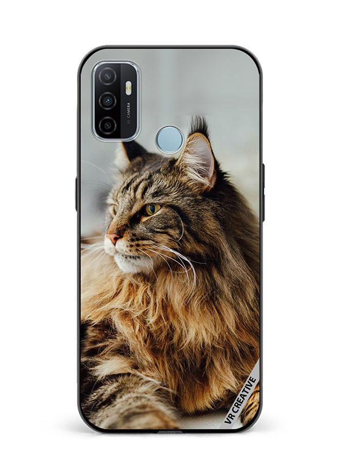 VR CREATIVE Protective Case Cover For Oppo A53 Angry Cat Design Multicolour - Image 1