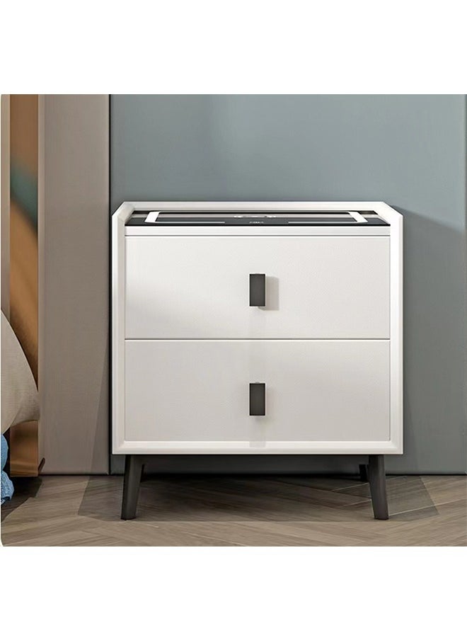 CityRiya-Long - Bedside Table Smart Nightstand Table Bedside Cabinet with Wireless Charging Station Modern Storage Side Table End Table Corner Table with USB Ports and LED Light for Living Room Office - Image 1