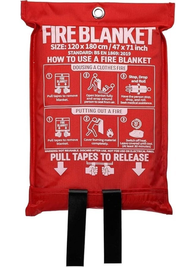 Fire Blanket  Made of High-Quality Fiberglass – Heat Resistant Emergency Fire Suppression Blanket for Home Kitchen Office and Car – Safe and Fast Fire Extinguishing Without Water - Image 1