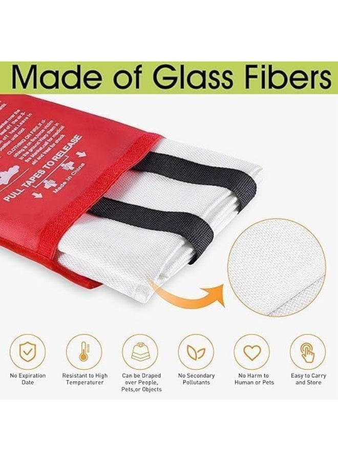 Fire Blanket  Made of High-Quality Fiberglass – Heat Resistant Emergency Fire Suppression Blanket for Home Kitchen Office and Car – Safe and Fast Fire Extinguishing Without Water - Image 5