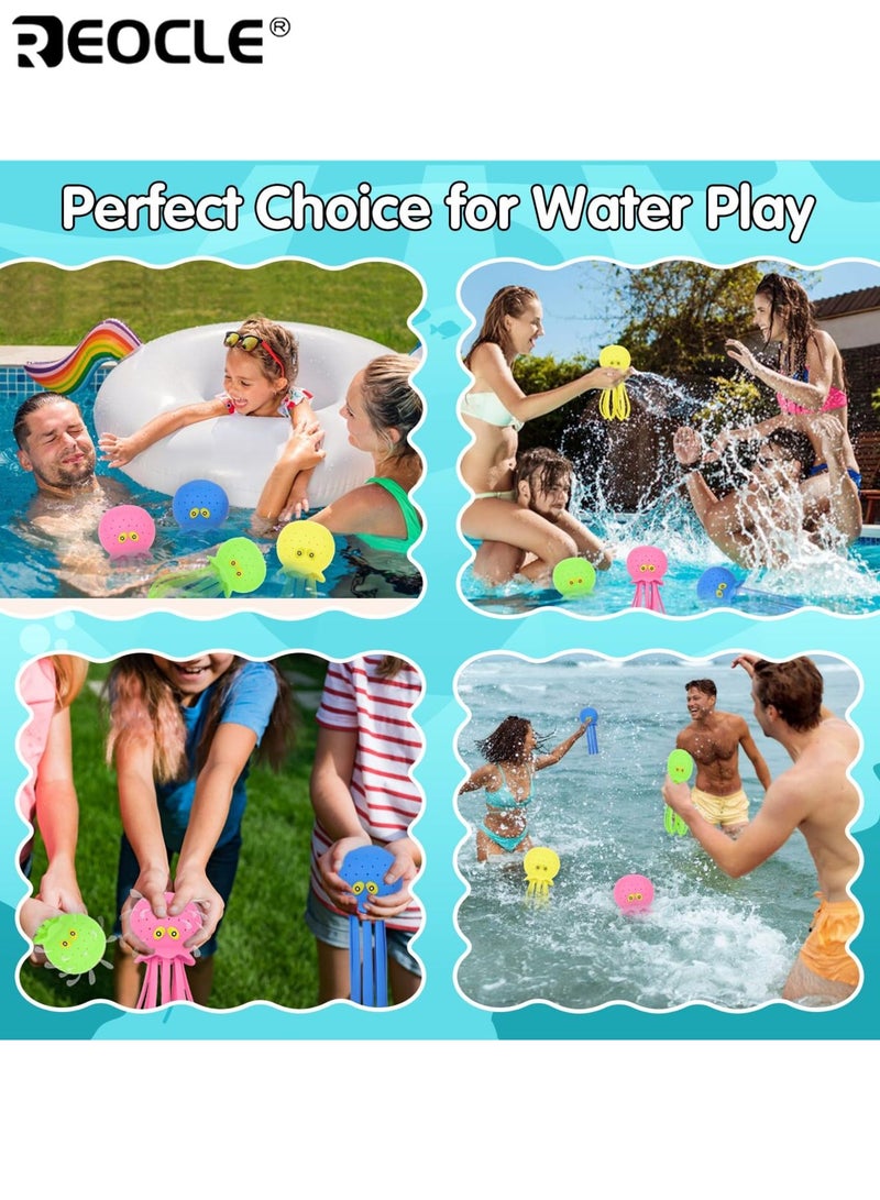 REOCLE 4PCS Octopus Bath & Water Pool Toy Set with Water Table Toys Water Bombs & Splash Balls for Summer Bath Swimming & Pool Play Fun Pool Toys for Kids Ages 3-8 Toddlers - Image 5