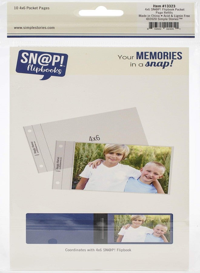 SIMPLE STORIES Sn@p! Pocket Pages for 4"X6" Flipbooks 10/Pkg - (1) 4"X6" Pocket - Image 5