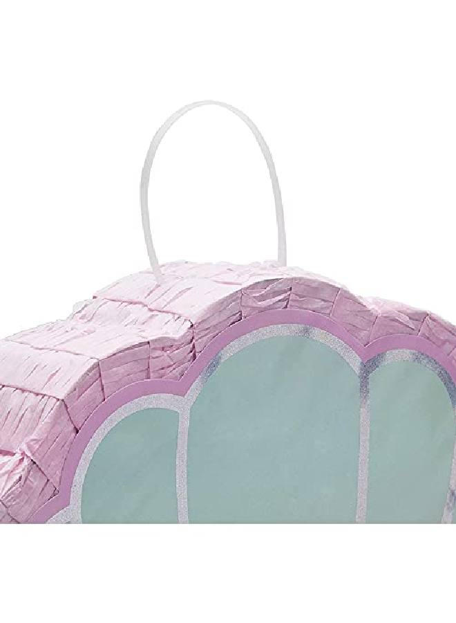 Blue Panda Mermaid Birthday Party Supplies Seashell Pull String Piñata (14 X 13 X 3 In) - Image 3
