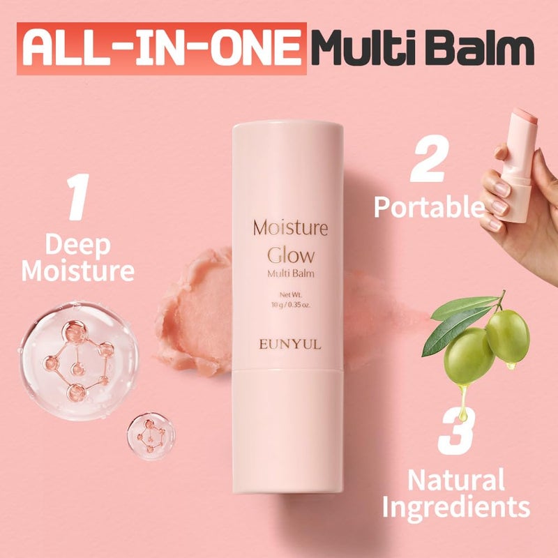 EUNYUL Moisture Glow Multi Balm Stick 0.35 Oz. Facial Balm for Hydrating & Nourishing - Image 2