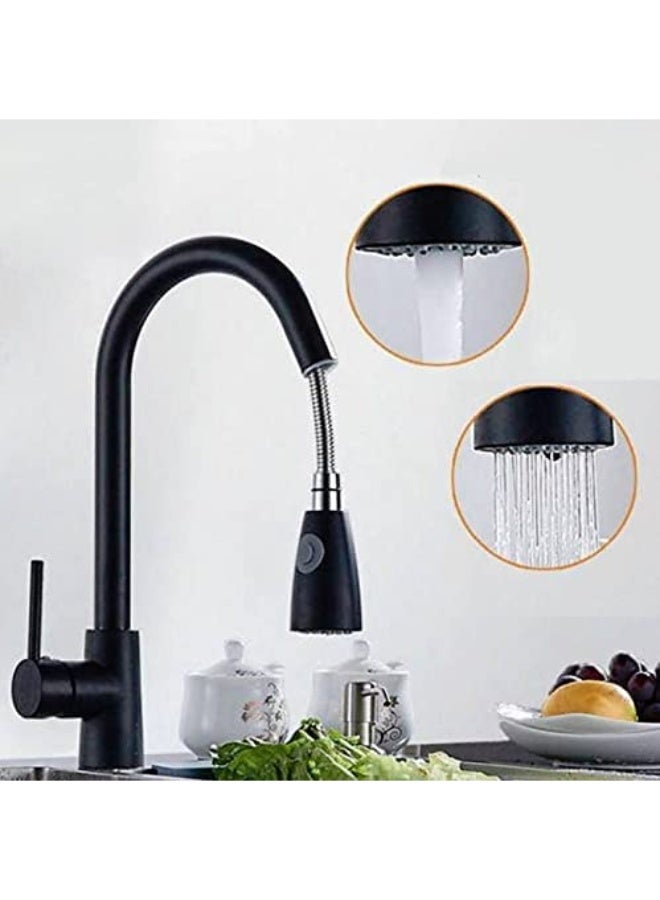 Colro Global Modern Matte Black Kitchen Faucet with Flexible Pull-Out Sprayer - 360° Swivel High-Arc Sink Mixer Tap, Dual Mode Spray Head, Stainless Steel Single Handle Faucet for Contemporary Kitchens - Image 2