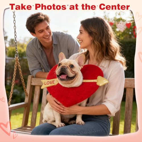Aotiooy Valentines Dog Costume, Valentine’s Day Red Love Heart Dog Outfit Adjustable Pet Headpiece with Cupid Arrow, Cute Valentine Clothes Holiday Hat for Small Medium Large Dogs Cats Puppy - Image 5