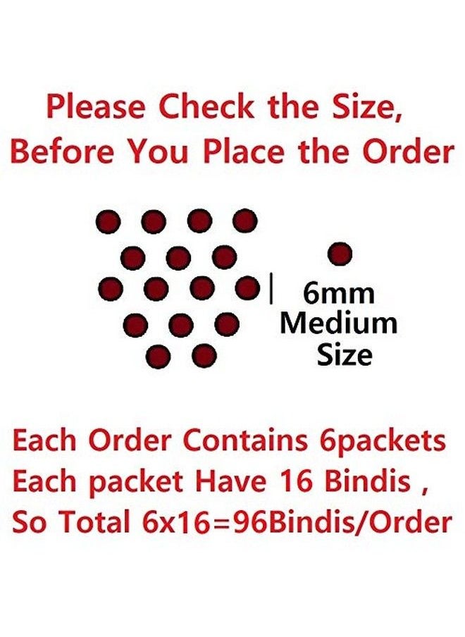 VAMA Fashions Deep Red Velvet Round Bindis Bindi For Women  - Image 5