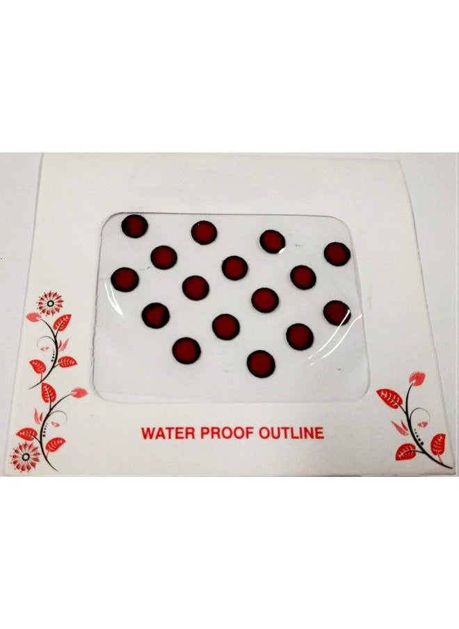 VAMA Fashions Deep Red Velvet Round Bindis Bindi For Women  - Image 4