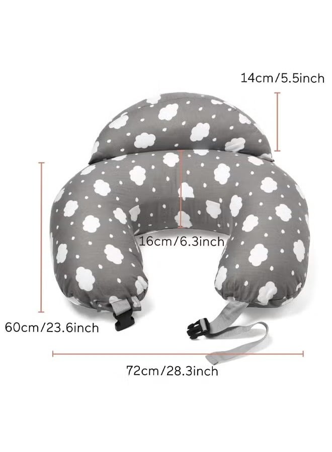MLADEN Nursing Pillow for Breastfeeding Nursing Pillow with Infant Support Cushion,Baby Feeding Pillow with Adjustable Waist Strap and Removable Cotton Cover,Multi-Functional Breastfeeding Pillows Give Mom and Baby More Support - Image 2
