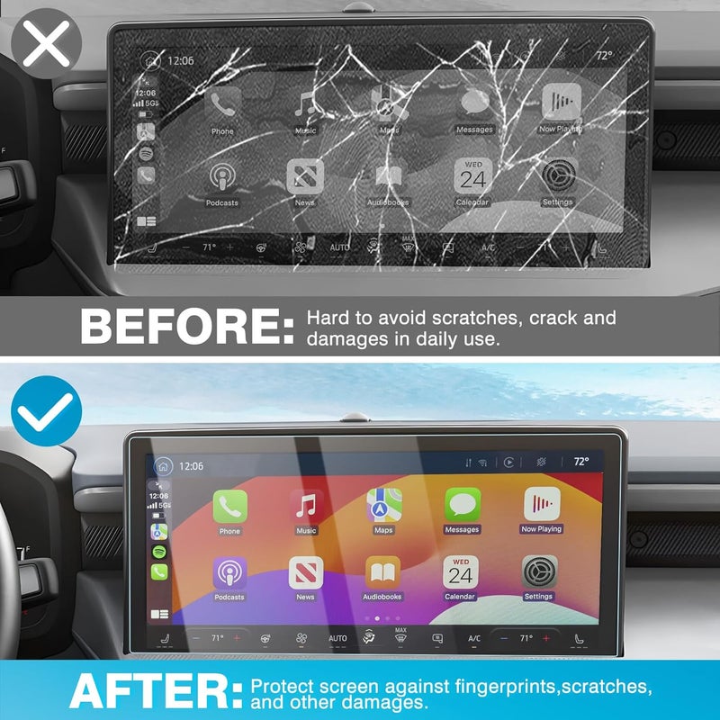 Karltys 【Upgrade 2 Pack Screen Protector for 【No Glare u0026 Fingerprint】 Tempered Glass Ford Maverick 2025 2026 13.2 Inch for Models XL/XLT/Lariat/Tremor/Lobo - Image 3