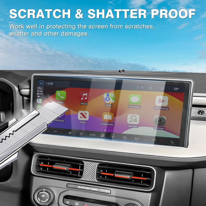 Karltys 【Upgrade 2 Pack Screen Protector for 【No Glare u0026 Fingerprint】 Tempered Glass Ford Maverick 2025 2026 13.2 Inch for Models XL/XLT/Lariat/Tremor/Lobo - Image 4