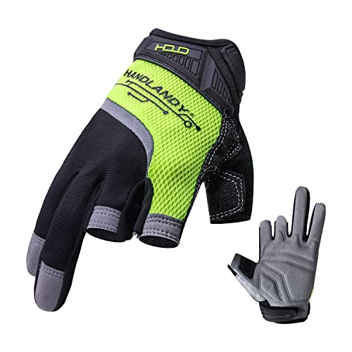 AIGEVTURE Framer Work Gloves,Fingerless Framing Gloves, Open-Finger Carpenters Gloves, High Dexterity, Performance Fit, Durable - Image 1