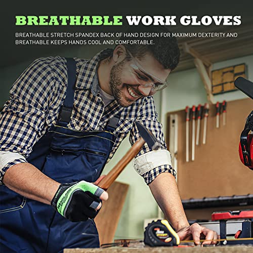 AIGEVTURE Framer Work Gloves,Fingerless Framing Gloves, Open-Finger Carpenters Gloves, High Dexterity, Performance Fit, Durable - Image 5