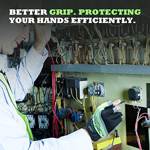 AIGEVTURE Framer Work Gloves,Fingerless Framing Gloves, Open-Finger Carpenters Gloves, High Dexterity, Performance Fit, Durable - Image 4