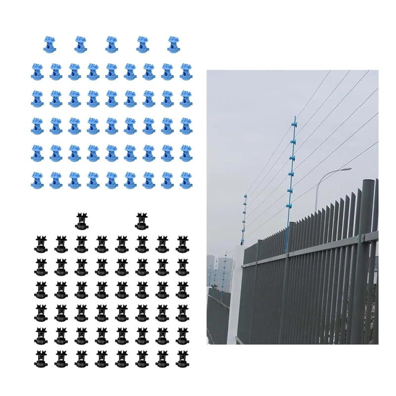 100 قطعة عازلات سياج كهربائي عازلات أسلاك لحصر الحيوانات الأليفة في المزرعة (أسود) - Image 4