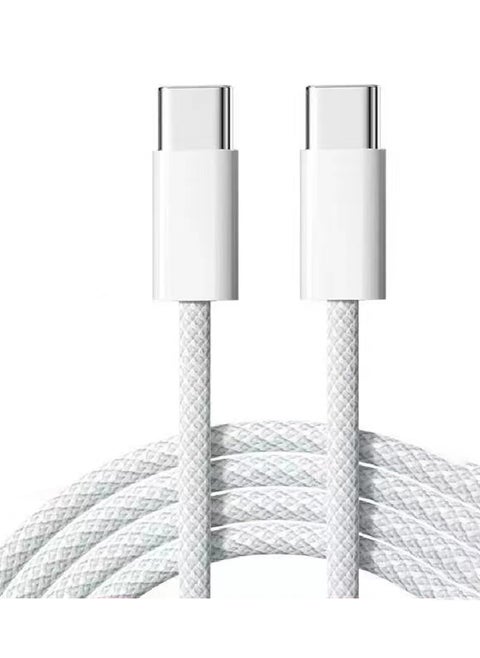 USB C Cable 1M, 60W Braided Power Delivery PD Fast charge Cable USB C to USB C Compatible iPhone 16 Pro/16 Pro Max/16/16 Plus, iPad Pro/mini 6, MacBook Pro/Air, Sam sung S24 Ultra, Huawei P60, etc