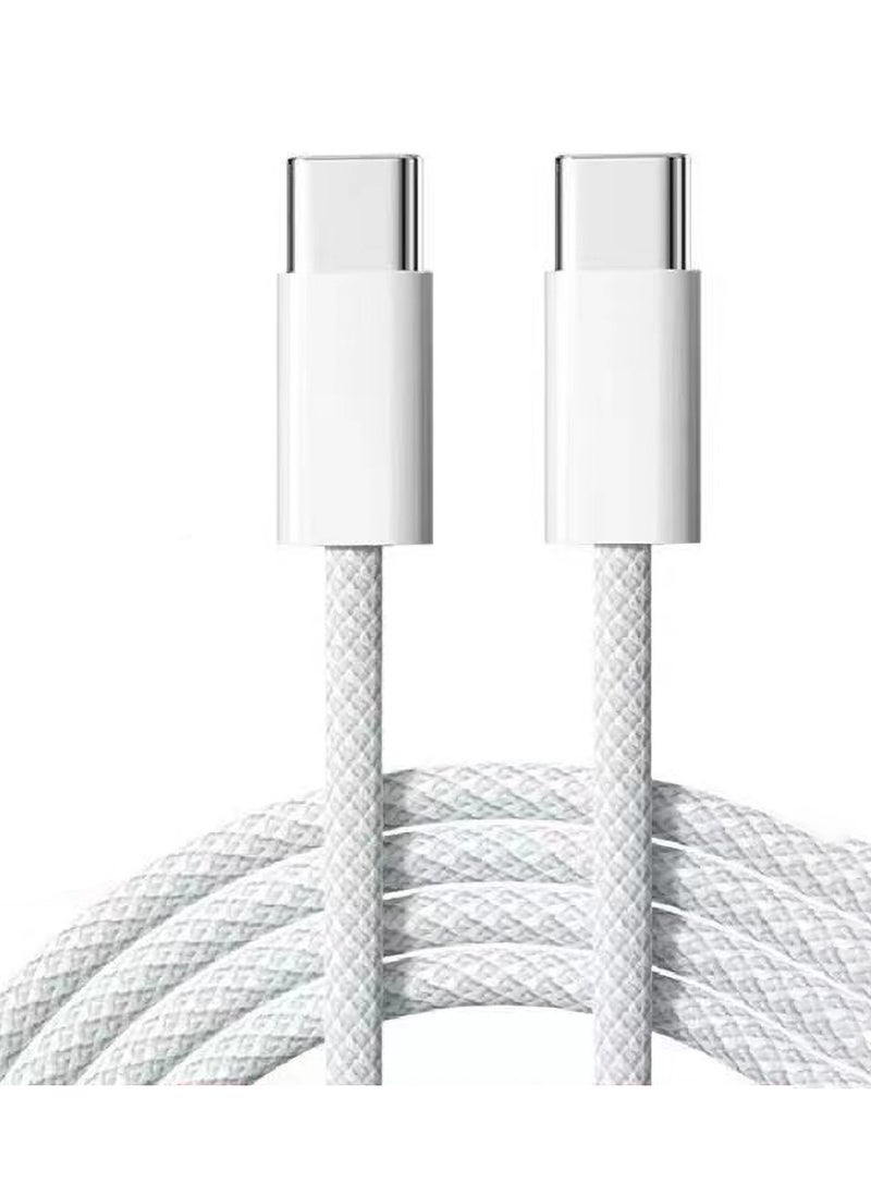 Concretization - كابل شحن USB Concretization، كابل شحن سريع PD 60 وات، كابل QC 3.0 USB C إلى USB C مضفر من النايلون لهاتف iPhone 15/15 Pro/15 Pro Max، iPad Pro، Air 5/4، 10th، Samsung Galaxy وهواتف Android - Image 1