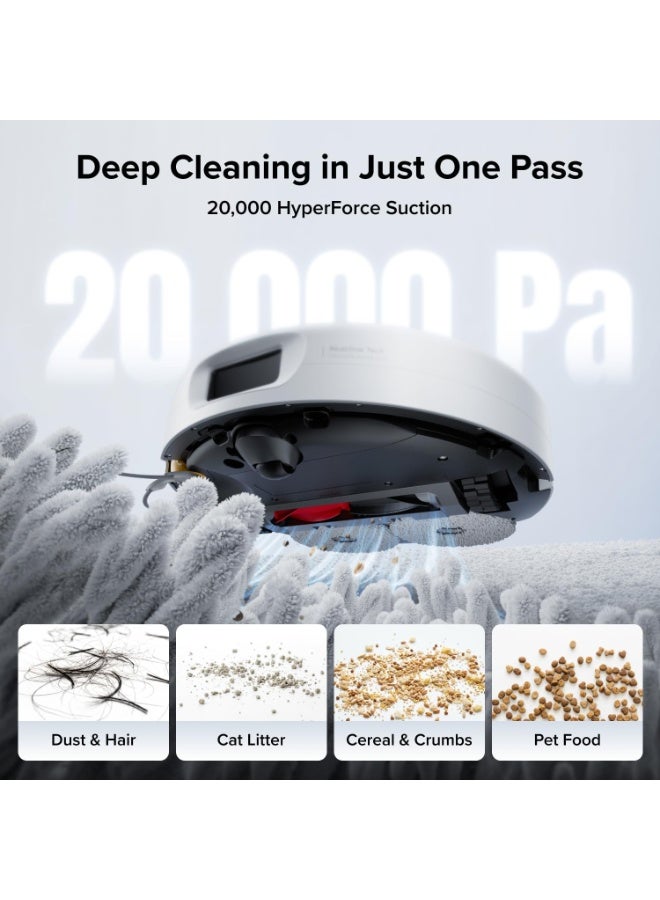 Roborock Qrevo 2 Pro Robot Vacuum & Mop, 20,000Pa Suction, AI Obstacle Avoidance, Dual Zero-Tangle Brushes, Retractable Edge Mop, 15mm Lift Mops, All-in-One Dock, 149℉ Hot Wash, 113℉ Drying - Image 2