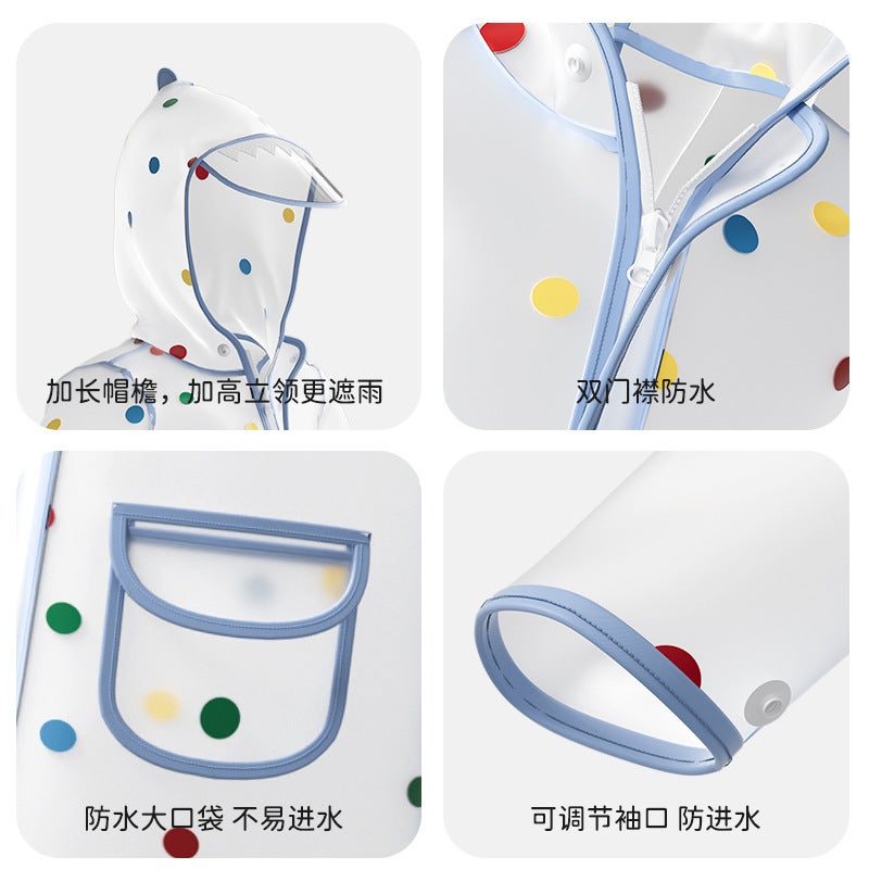 Tiktok Little Red Book Explosions Rainbow Bean Shark Children'S Rain Boots Children'S Raincoat Suit 24 Years New Baby Rain Boots - Image 4