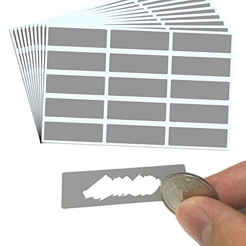 ScratchStix 1200 Pack, Scratch Off Stickers Labels - Rectangle, Gray, 1.9 x 0.6 - Image 1