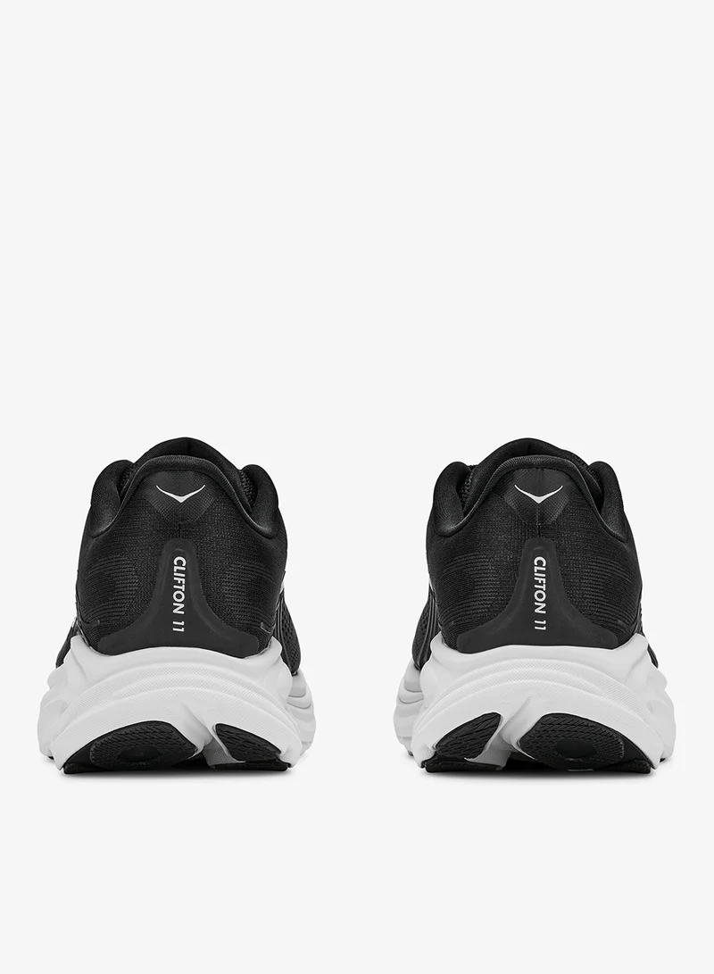 Hoka BLACK / WHITE Clifton 11 Wide for Women | Best Price UAE