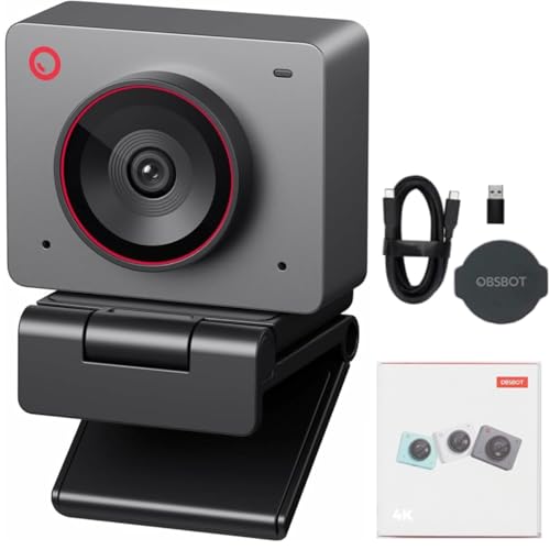 OBSBOT Meet 2 Al-Powered 4K Webcam— Ultra HDR,1080p@60FPS,1/2" CMOS,4X Digital Zoom,Plug&Play,Built-in Dual Mic—Work with Skype, Zoom/ MS_Teams/Google Meet—for Online Call/Meeting/Educate-Grey - Image 1