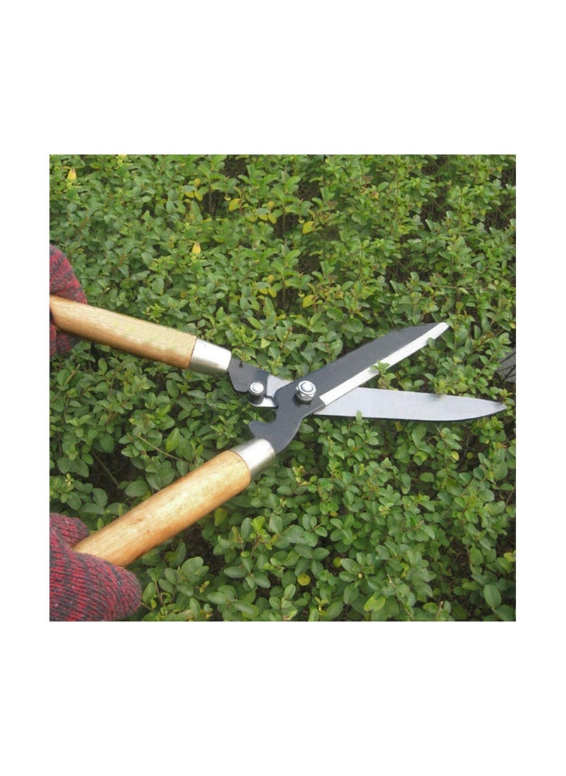 Pruning Scissors Hedge Shears with Long Wooden Handle for Cutting and Pruning Hedges Bushes and Shrubs