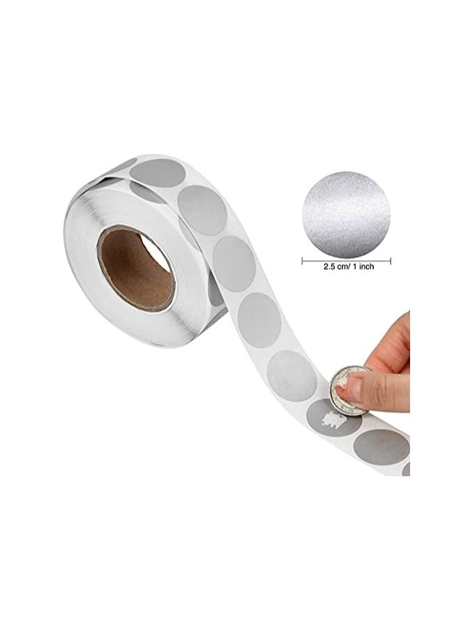 بريميفي 300 قطعة من ملصقات الخدش باللون الفضي مقاس 1 بوصة - Image 2