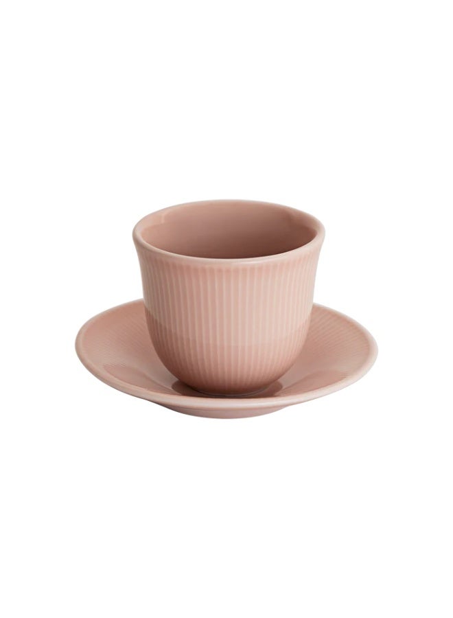 Loveramics Brewers 150ml Embossed Porcelain Tasting Cup With 13cm Plate Pink