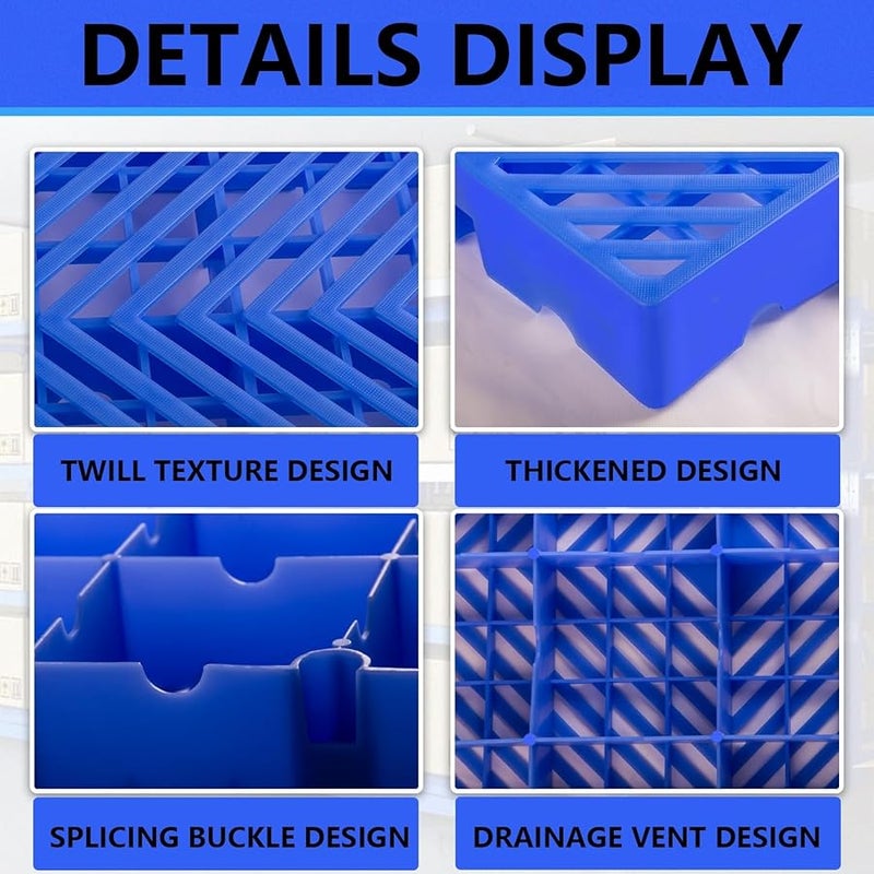 2 Pcs Lightweight Plastic Pallet Grid Rack 50x50cm Moisture Proof for Indoor Outdoor - Image 3