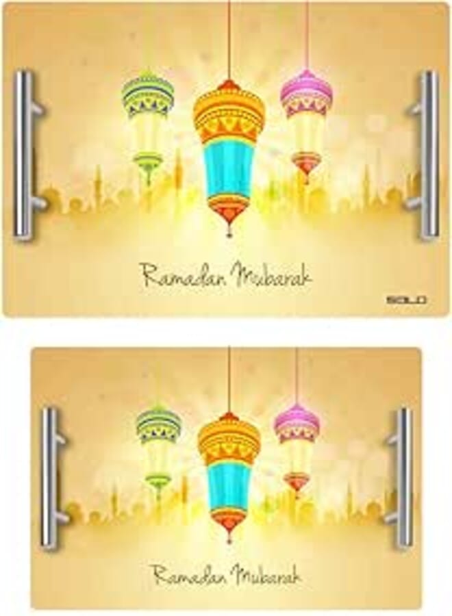 صينية تقديم خشبية مطبوعة من سولو M13، قطعتان، 40 × 30 سم و35 × 25 سم