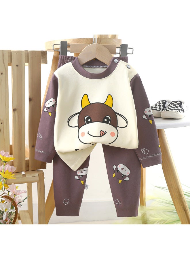 Children's Underwear Suit Cotton Boy's Autumn Clothes Autumn Trousers Baby Clothes Warm Girls' Home Clothes Autumn Clothes Children's Clothing