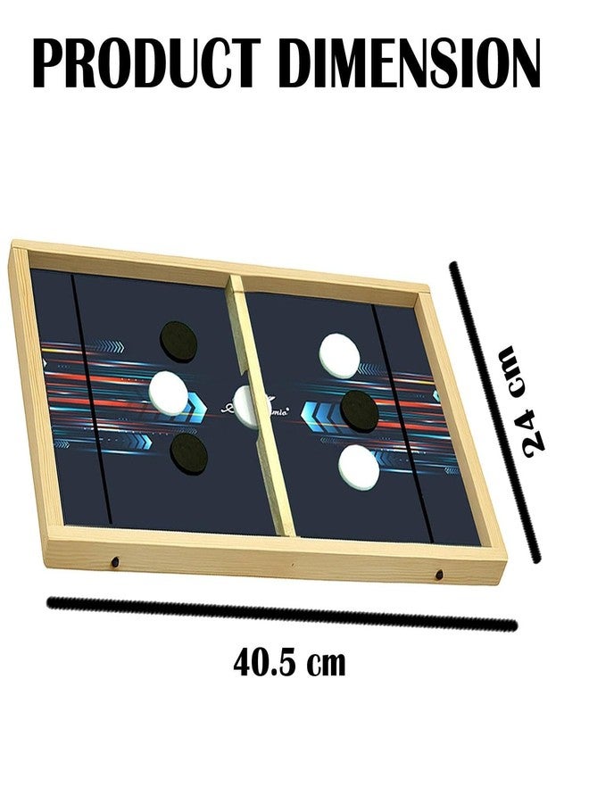 Niku 3-in-1 Fastest Finger First Wooden Board Game Toy for Kids Boy Girl | 3 Games - String Hockey Fastest Finger, Ludo, Chess | Double Sided | Birthday Gift | Family Game - Image 3