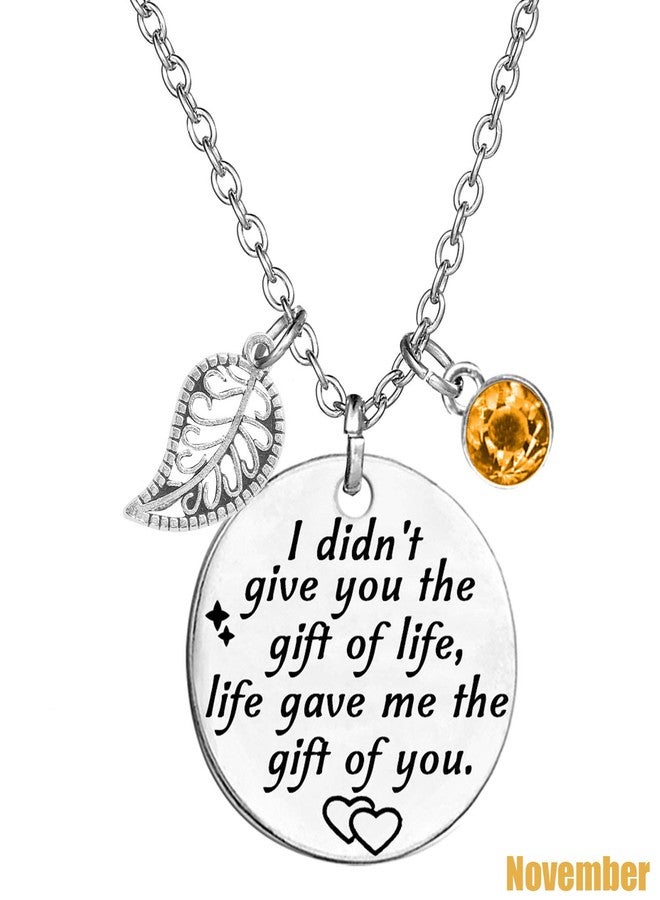 TISDA Stepdaughter Daughter-In-Law,I Didn't Give You The Gift of Life, Life Gave Me Necklace Birthstone Pendant (White November) - Image 3