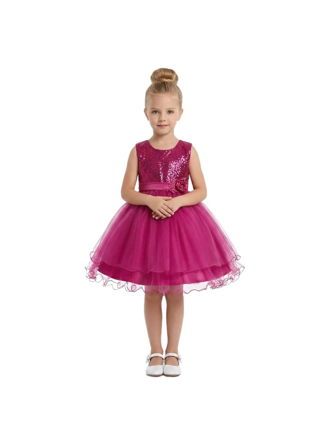 بيداني Sparkling Tulle Toddler Party Gown - Hot Pink