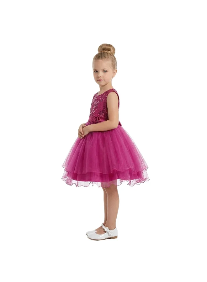 بيداني Sparkling Tulle Toddler Party Gown - Hot Pink